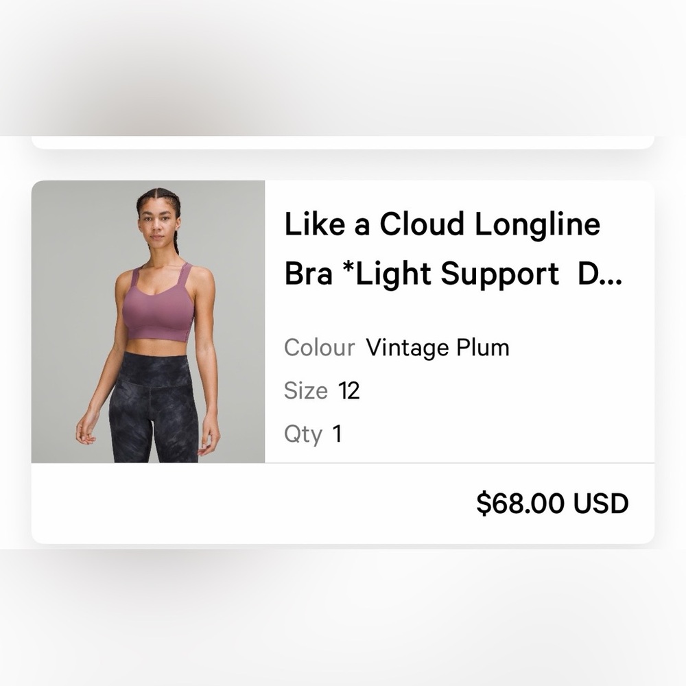 Like a Cloud Longline Bra - Vintage Plum